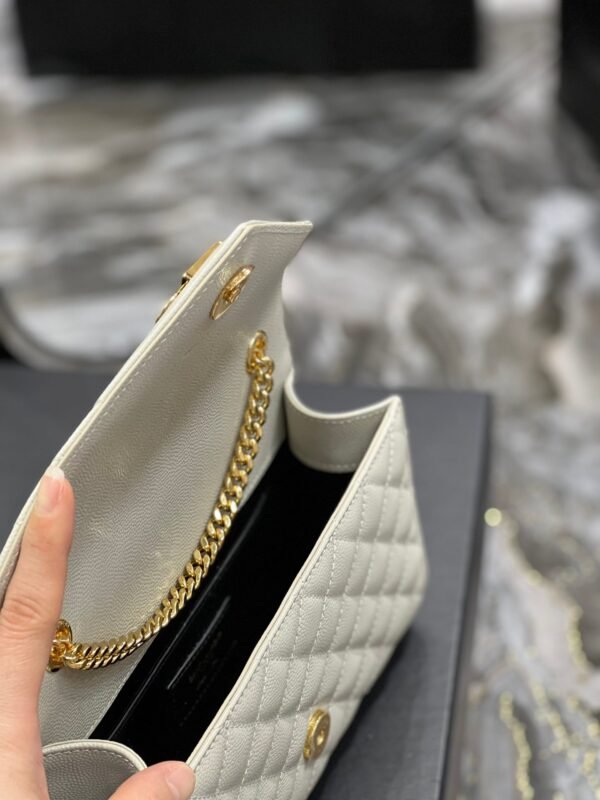 YSSL Small Bag White In Mix Matelasse For Women 8.2in/21cm YSL 600195BOW919207 - Image 9