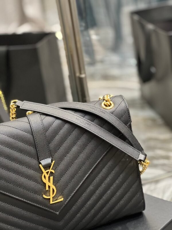 YSSL College Large Chain Bag Black For Women 12.6in/32cm YSL 600278BRM071000 - Image 7