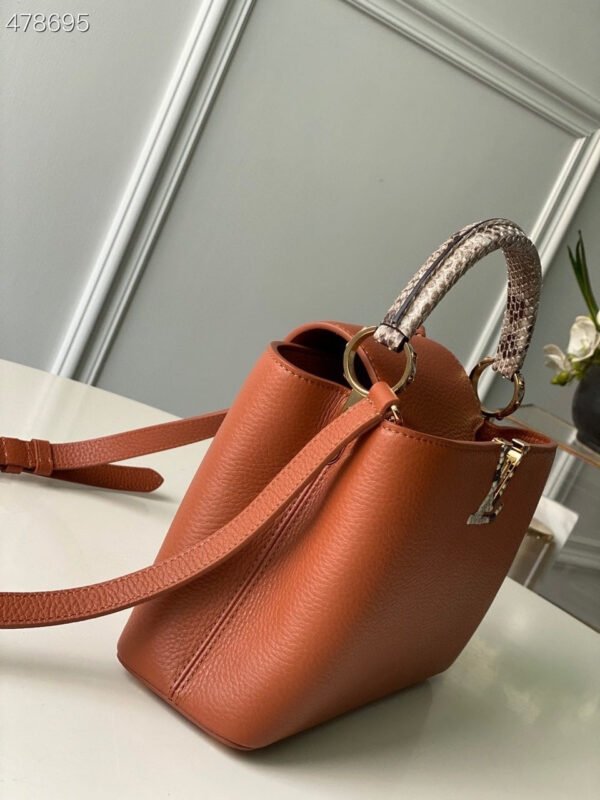 LV Capucines BB Taurillon And Python Brown For Women,  Shoulder And Crossbody Bags 10.4in/27cm LV N97980 - Image 7