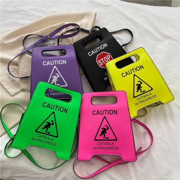 Crossbody Bag Creative Caution Letters Sign 2024 - Image 4