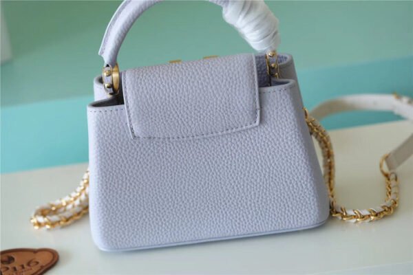 LV Capucines Mini Taurillon Light Blue/ Creme For Women,  Shoulder And Crossbody Bags 21cm/8.3in LV - Image 8