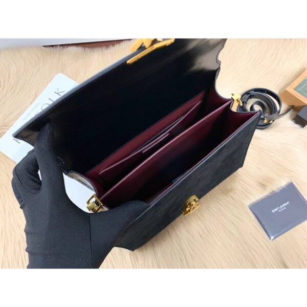YSSL Cassandra Medium Top Handle Bag In Grain Black For Women 9.6in/24.5cm YSL 623931BOW0W1000 - Image 7
