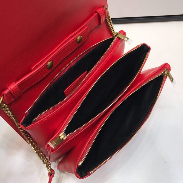 YSSL Angie Patent Handbag Red For Women 8.6in/22cm YSL - Image 8