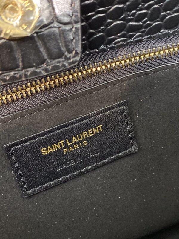 YSSL Claude-Effect Tote Bag Black For Women 11in/28cm YSL 64028116J0W - Image 4