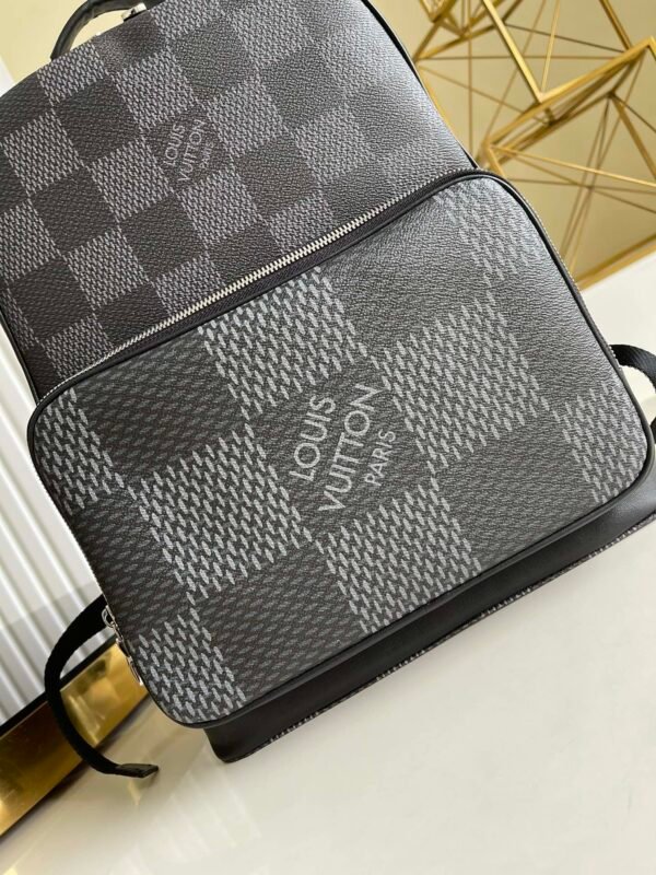 LV Campus Backpack Damier Graphite 3D Canvas Grey For Men, Bags 39cm LV N50009 - Image 5