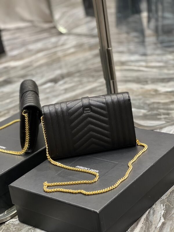 YSSL Envelope Small Chain Bag Black For Women, Women’s Bags 8.6in/22cm YSL - Image 8