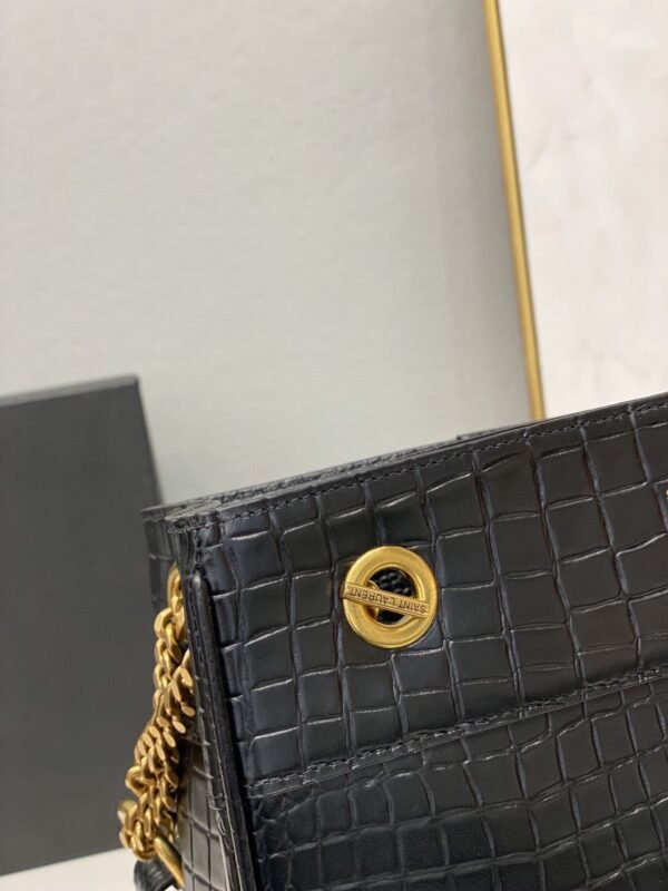 YSSL Claude-Effect Tote Bag Black For Women 11in/28cm YSL 64028116J0W - Image 3