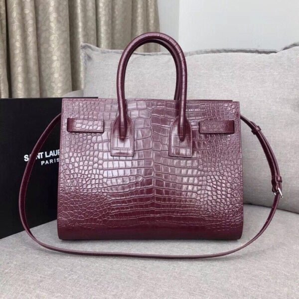 YSSL Sac De Jour Small In Embossed Crocodile Burgundy For Women 12.5in/32cm YSL - Image 5
