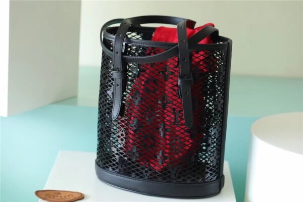 LV Bucket PM Monogram Lace By Nicolas Ghesquiere Black For Women,  Shoulder And Crossbody Bags 26cm/10.2in LV M20352 - Image 5