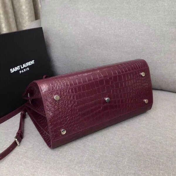YSSL Sac De Jour Small In Embossed Crocodile Burgundy For Women 12.5in/32cm YSL - Image 4