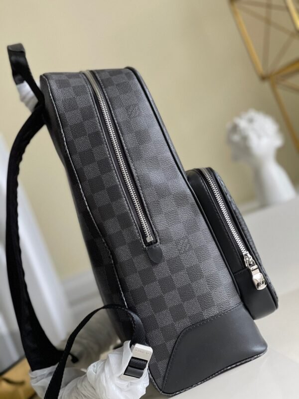 LV Campus Backpack Damier Graphite 3D Canvas Grey For Men, Bags 39cm LV N50009 - Image 4