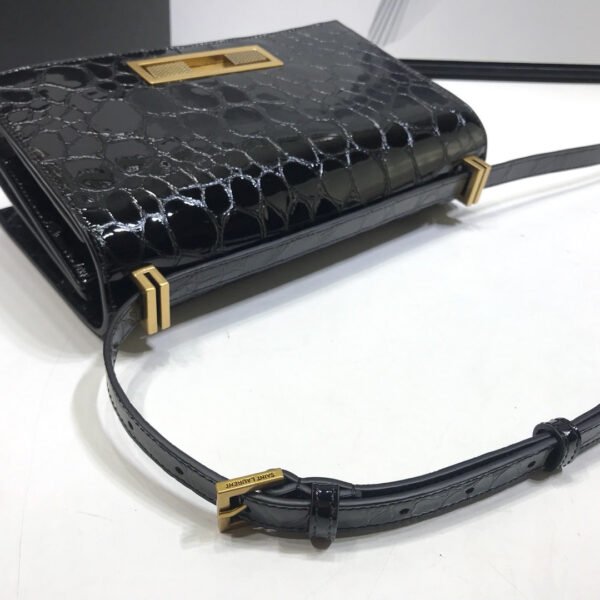 YSSL Cassandra Small Crossbody Bag With Stone Print Black For Women 7.4in/19cm YSL - Image 8