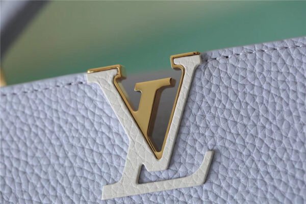 LV Capucines Mini Taurillon Light Blue/ Creme For Women,  Shoulder And Crossbody Bags 21cm/8.3in LV - Image 6