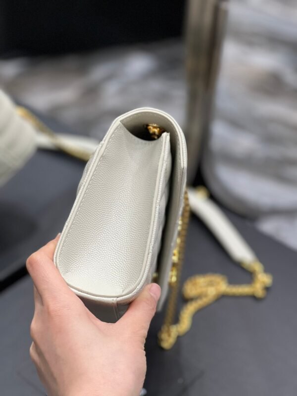 YSSL Small Bag White In Mix Matelasse For Women 8.2in/21cm YSL 600195BOW919207 - Image 6