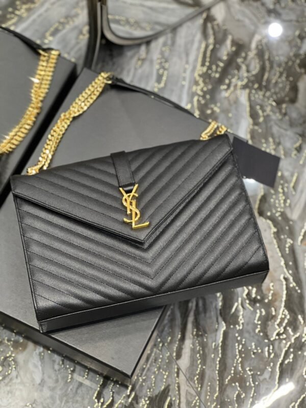 YSSL College Large Chain Bag Black For Women 12.6in/32cm YSL 600278BRM071000 - Image 3