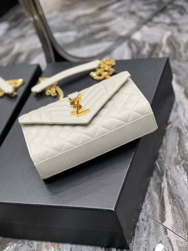 YSSL Small Bag White In Mix Matelasse For Women 8.2in/21cm YSL 600195BOW919207 - Image 5