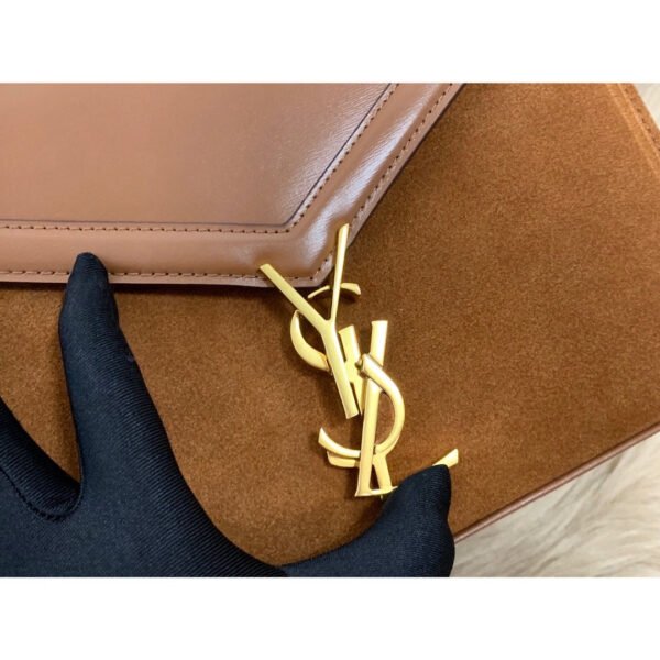 YSSL Cassandra Medium Top Handle Bag In Box And Velvet Brown For Women 9.6in/24.5cm YSL - Image 9