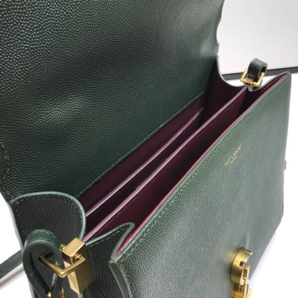 YSSL Cassandra Medium Top Handle Bag In Grain Dark Green For Women 9.6in/24.5cm YSL - Image 8