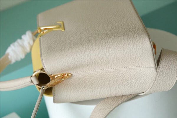 LV Capucines BB Taurillon Creme Beige/ Plume Yellow Berlingot For Women, Women's Bags, Shoulder And Crossbody Bags 10.6in/27cm LV - Image 6