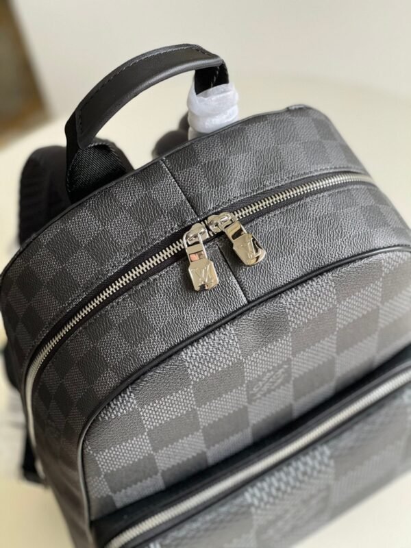 LV Campus Backpack Damier Graphite 3D Canvas Grey For Men, Bags 39cm LV N50009 - Image 3