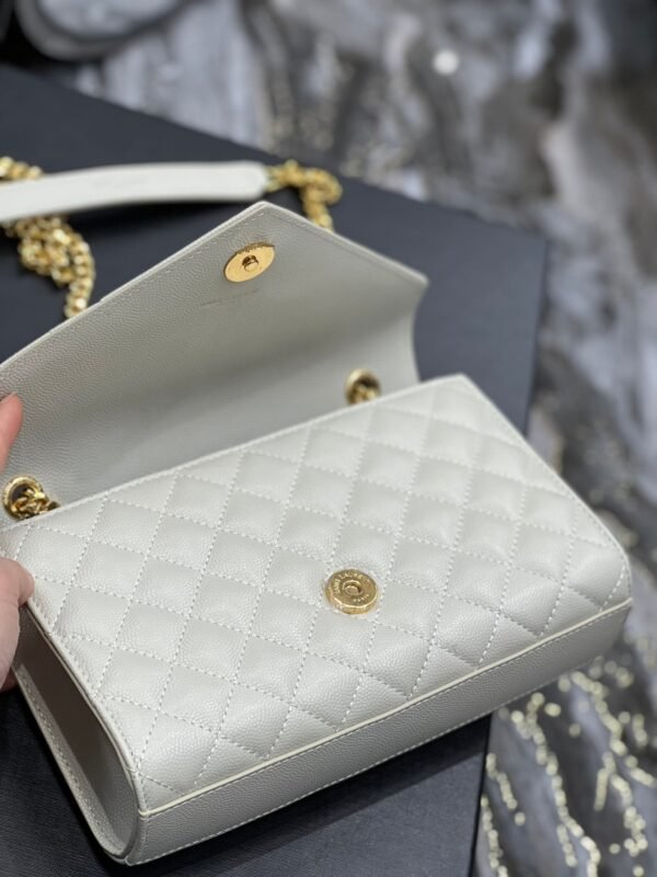 YSSL Small Bag White In Mix Matelasse For Women 8.2in/21cm YSL 600195BOW919207 - Image 4
