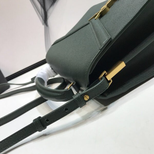 YSSL Cassandra Medium Top Handle Bag In Grain Dark Green For Women 9.6in/24.5cm YSL - Image 9