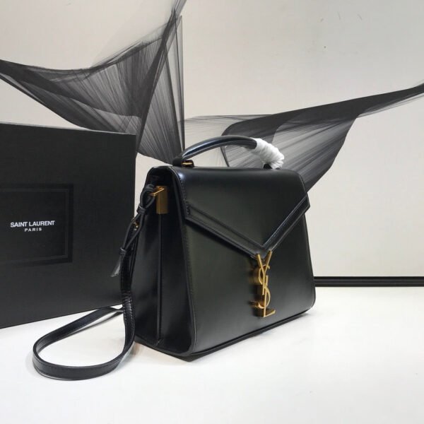 YSSL Cassandra Medium Top Handle Bag In Grain Black For Women 9.6in/24.5cm YSL 623931BOW0W1000 - Image 4