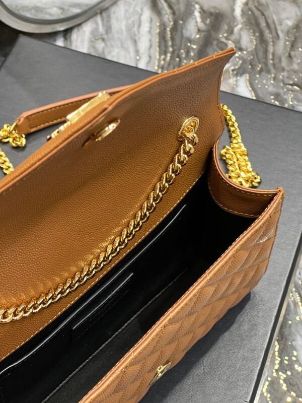 YSSL Small Bag Dark Natural In Mix Matelasse For Women 8.2in/21cm YSL 600195BOW919207 - Image 5