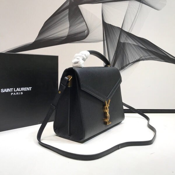 YSSL Cassandra Medium Top Handle Bag In Grain Black For Women 9.6in/24.5cm YSL - Image 8