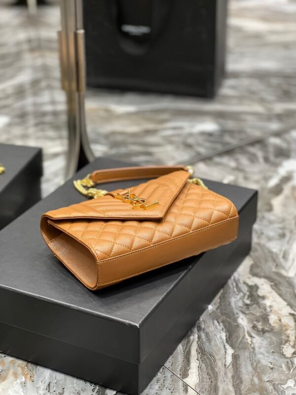 YSSL Small Bag Dark Natural In Mix Matelasse For Women 8.2in/21cm YSL 600195BOW919207 - Image 4