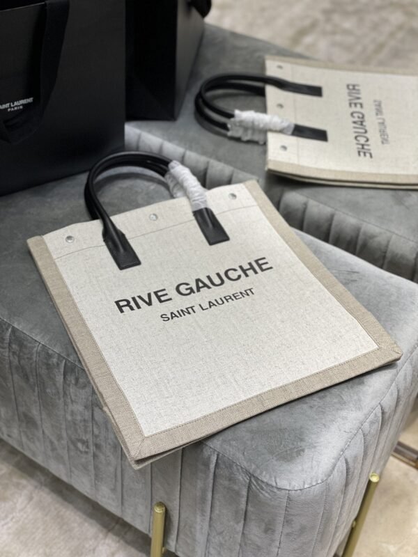 YSSL Rive Gauche North/South Tote Bag In Printed Linen For Women 15.3in/39cm YSL 632539FAABR9083 - Image 3