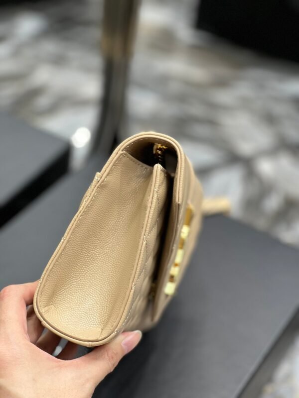 YSSL Small Bag Dark Beige In Mix Matelasse For Women 8.2in/21cm YSL 600195BOW912721 - Image 3