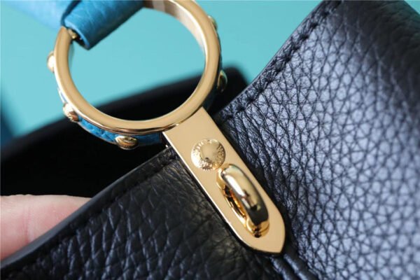 LV Capucines BB Taurillon Black/Blue For Women, Women's Bags, Shoulder And Crossbody Bags 10.6in/27cm LV - Image 2
